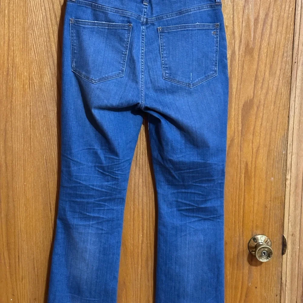 Madewell Cali Demi boot sz‎ 28 Blue Distressed Flare Jeans JB1 - Picture 4 of 8